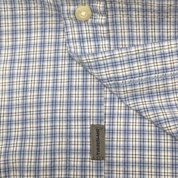 Timberland Blue and White Plaid Shirt Size Large - Picture 5 of 8